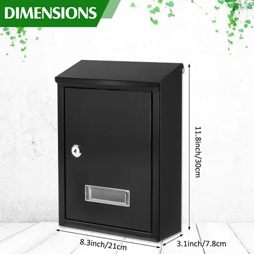 Miniatura 3 de Amylove Buzones de correo resistentes a la intemperie con cerradura de llave, buzón de metal de montaje en pared con bloqueo de seguridad con ranura