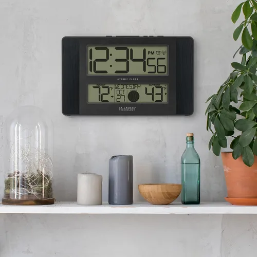 Miniatura 7 de La Crosse Technology Reloj digital de pared/mesa atómico, 11.1 x 6.5 pulgadas (513-1417BS)