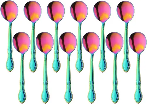 Miniatura 62 de Juego de 12 cucharas de café, mini cucharas de café, cucharas de espresso de acero inoxidable, cucharas pequeñas para postre, té, aperitivo, 4.6