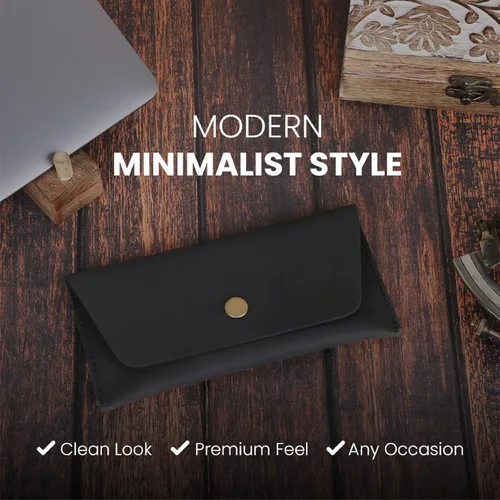 Miniatura 8 de The Antiq - Cartera de viaje de piel auténtica para hombres y mujeres, organizador compacto con cierre de botón para dinero en efectivo, tarjetas