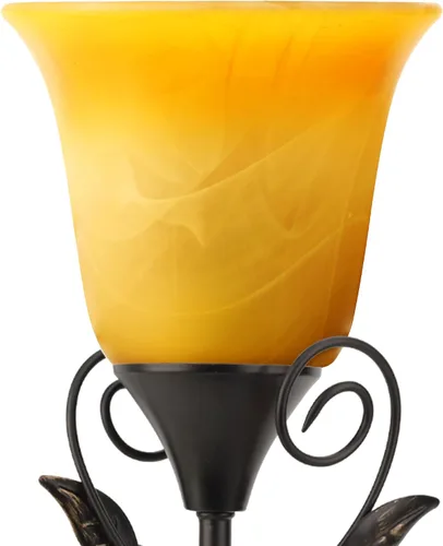 Miniatura 3 de Accesorio de lámpara de pantalla de vidrio ámbar, pantalla de vidrio de repuesto con forma de campana, adaptador de 1.63 pulgadas, 5.4 pulgadas
