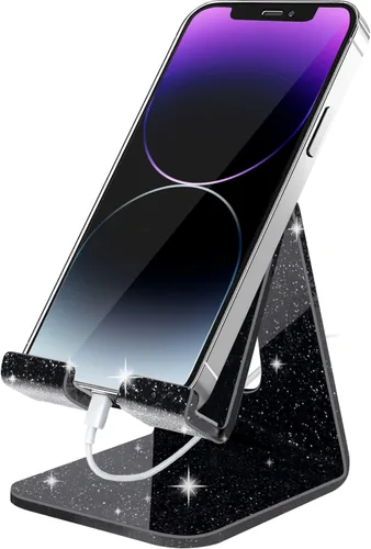 Miniatura 8 de Crpich Soporte acrílico para teléfono celular, soporte portátil para teléfono, soporte de teléfono blanco para escritorio, compatible con Phone16 15