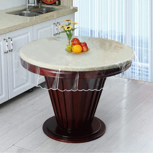 Miniatura 10 de Artisan Flair Protector de mesa ovalado transparente de 54 x 72 pulgadas, mantel de vinilo impermeable a prueba de aceite, mantel de plástico