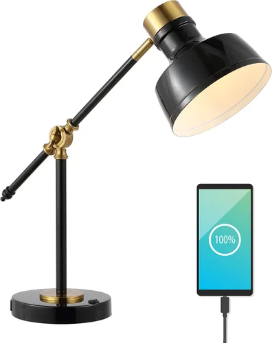 Miniatura 8 de JONATHAN Y JYL7124D Allegra - Lámpara de tarea LED cantiléver ajustable de 18.5", con puerto de carga USB, clásica, costera, industrial, rústica