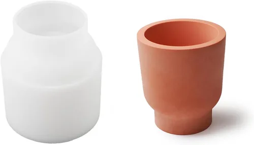 Miniatura 11 de Moldes redondos para tarros de velas, cilindro creativo de silicona, moldes para ollas, moldes para hacer botellas redondas de rayas de hormigón