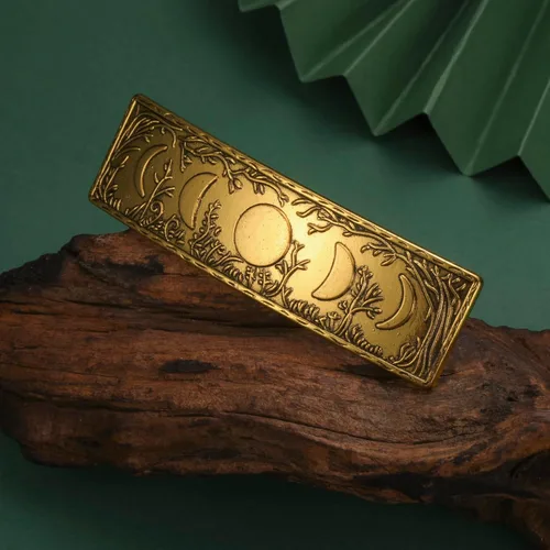 Miniatura 2 de Dreamtimes Pinza para el cabello vintage retro bosque fase lunar grande hecha a mano pasador de metal francés pinza de protección horquilla