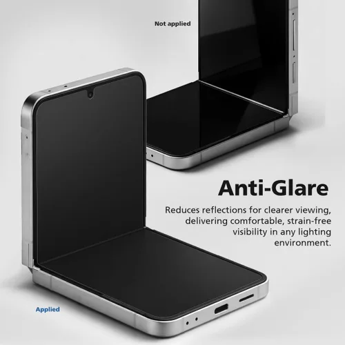 Miniatura 2 de [Paquete de 3+3] para Samsung Galaxy Z Flip 3 0.18 oz, protector de pantalla mate antirreflejos EPU+TPU, cubierta completa en el interior + 3
