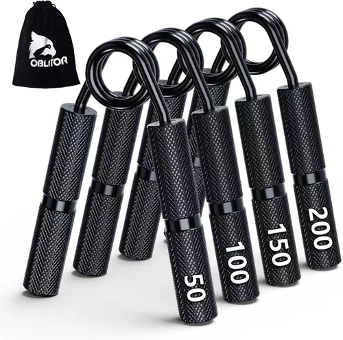 Entrenador de fuerza de agarre, paquete de 4, 50 libras a 200 libras, ejercitador de mano, fortalecedor de antebrazo, dedo, antideslizante, adecuado