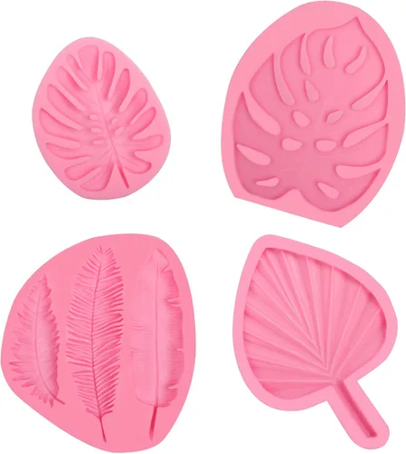 Miniatura 9 de Moldes grandes para fondant de hojas de tortuga, moldes de silicona para plantas de helecho de palma hawaiana, moldes de chocolate para hornear