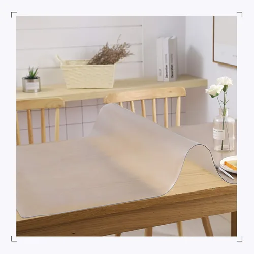 Miniatura 3 de Mantel transparente mate que no se encoge, protector de PVC de 0.079 pulgadas de grosor, protector de cubierta de mesa de comedor de cocina