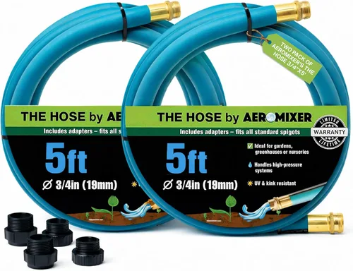 Miniatura 11 de Aeromixer THE HOSE - Manguera de jardín de 1 pulgada de 15 pies con juego de adaptadores para espitas de 3/4, mangueras de jardín comerciales sin