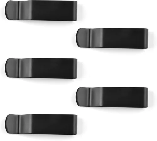 5 piezas de metal negro de 2.165 x 0.591 in funda de cinturón clip broche broche resorte hebilla gancho para carteras, bolsas, cinta métrica