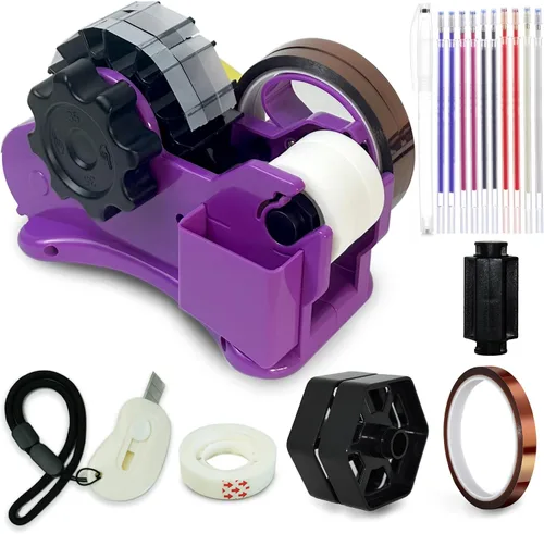 Miniatura 11 de Dispensador de cinta térmica, juego multirollo azul, piezas precortadas de 1.4 pulgadas para prensa de calor o máquina de prensa de tazas, núcleo