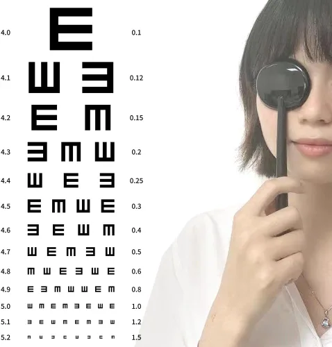 Miniatura 3 de Paquete de 4 oclusores de ojo de mano negros de plástico Vision Optics Optometría Instrumento para examen de gráfico ocular