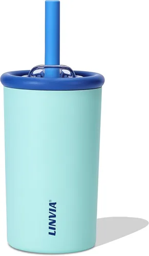 Miniatura 15 de Vaso de caramelo, botella de agua aislada de acero inoxidable de 25 onzas, tapa 2 en 1 con popote flexible, sin BPA, apto para vasos, apto