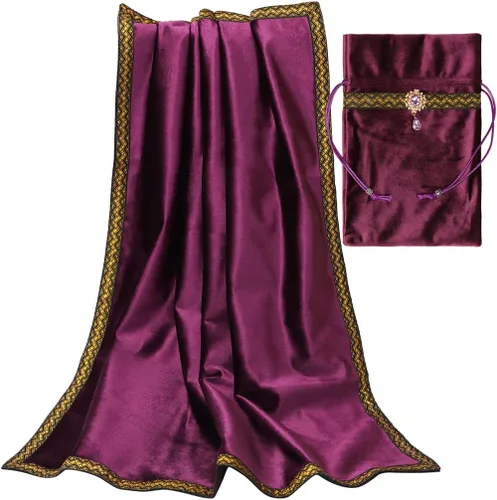 Miniatura 9 de BLESSUME Wizard Tarot Mantel y bolsa cuadrada de terciopelo adivinación Tarot (Azul 2)