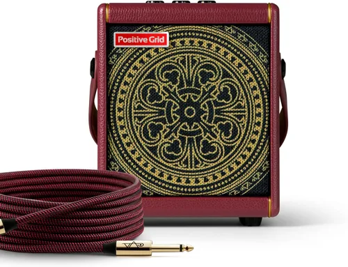 Positive Grid Spark Mini Vai Special Edition - Amplificador de guitarra inteligente portátil de 10 vatios y altavoz Bluetooth, diseñado por Steve