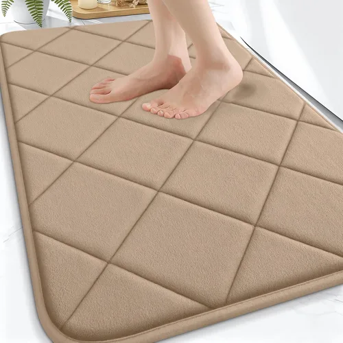 Miniatura 199 de OLANLY Tapete de baño de espuma viscoelástica de 24 x 16 pulgadas, ultra suave y absorbente, lavable a máquina, cómodo tapete de baño para suelo