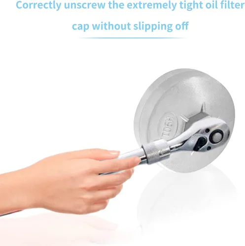 Miniatura 6 de Bonsicoky Llave de filtro de aceite de 65 mm con 14 estrías, herramienta de extracción de filtro de aceite de tipo tapa, llave de filtro de aceite