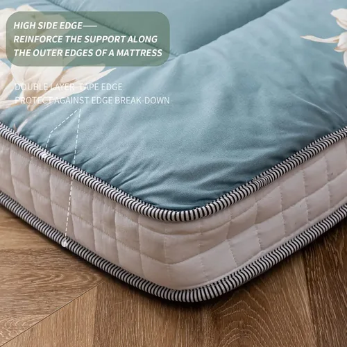Miniatura 7 de MAXYOYO Colchón de futón con estampado floral, colchón de suelo japonés acolchado para cama, almohadilla para dormir extra gruesa plegable, tumbona
