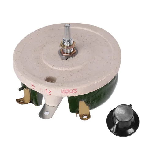 Potenciómetro de alambre de cerámica para heridas de alambre de cerámica de 200 W, 200 R, reóstato con perilla para ajuste de RPM de maquinaria