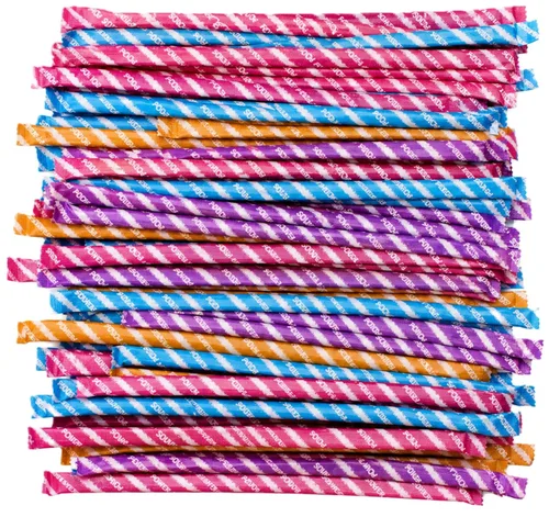 Pajitas de caramelo en polvo agrio – Paquete de 120 unidades | 8 onzas – Popotes rellenos de polvo agridulce surtidos – Perfecto para fiestas,