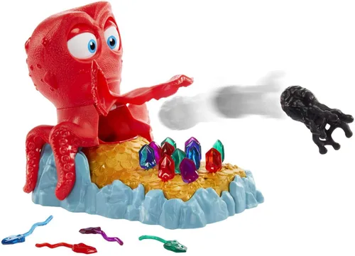Mattel Games Inky's Fortune - Juego para niños con pulpo, gemas y mancha de tinta, regalo para niños de 5 años en adelante