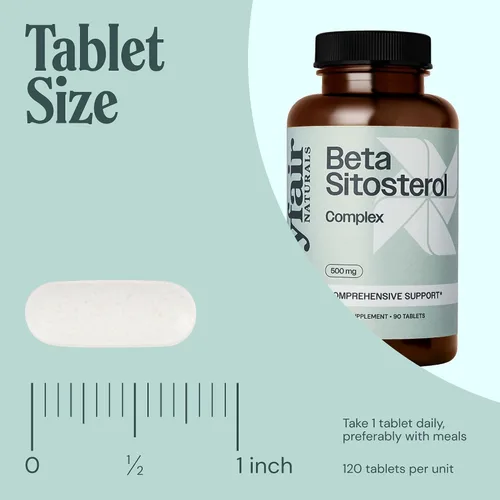 Miniatura 4 de Complejo beta sitosterol, 500 mg, de origen vegetal, 90 tabletas, suplemento de apoyo integral