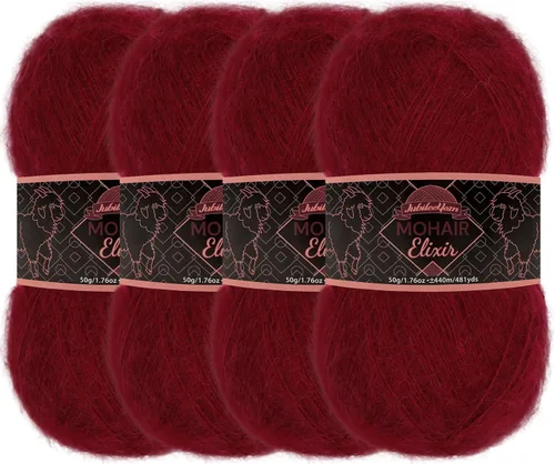 Miniatura 36 de JubileeYarn Mohair Elixir Yarn - 50g/Skein Baby Wool Blend - Cosmopolitan - 1 Skein