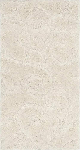 Miniatura 80 de SAFAVIEH - Alfombra de la colección Florida Shag - 10 pies redonda, color crema y beige, diseño de pergamino, no suelta pelusa y fácil de limpiar