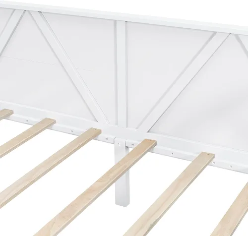 Miniatura 5 de Harper & Bright Designs Sofá cama de madera maciza tamaño individual, sofá cama multifuncional con soporte de listones de madera, marco de cama