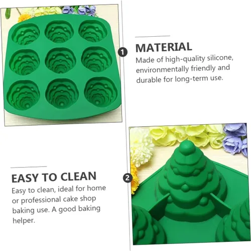 Miniatura 8 de Molde de cubo de hielo para pastel de árbol de Navidad, moldes de chocolate para hornear árbol de Navidad, molde de postre de silicona, moldes