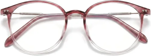 Miniatura 11 de Shiratori Retro Round Blue Light Blocking Glasses for Women Men, Lightweight Metal Temple Eyeglasses