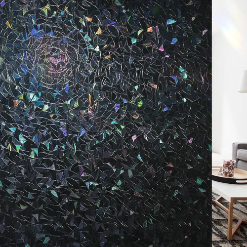 Miniatura 15 de LUTE - Película de privacidad para ventana, película de arco iris, adhesivo estático de vidrio manchado 3D decorativo, adhesivos de vidrio