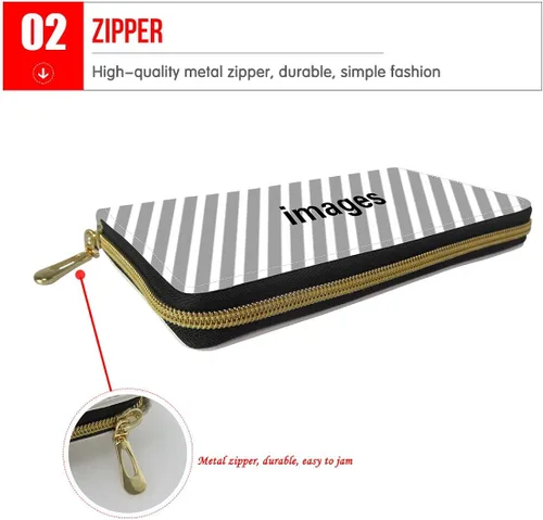 Miniatura 5 de JEOCODY Lindo animal para mujer cartera de cuero con monedero largo tarjetero para teléfono