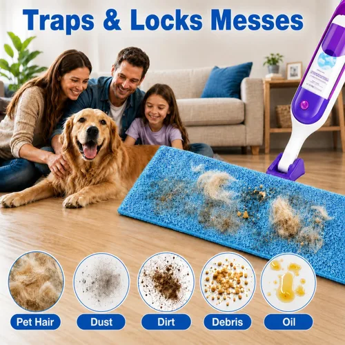 Miniatura 5 de Paquete de 6 almohadillas de microfibra reutilizables compatibles con Swiffer PowerMop, almohadillas de repuesto lavables a máquina para trapeador