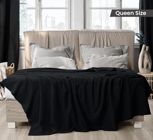 Miniatura 2 de Utopia Bedding Manta térmica 100% algodón, suave, ligera, transpirable, acogedora manta de primavera y verano para cama, decoración del hogar