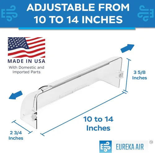 Miniatura 2 de Eureka Air Deflector de ventilación – Redirige el flujo de aire – Se adapta a registros de ventilación de 10 a 14 pulgadas de ancho para pisos