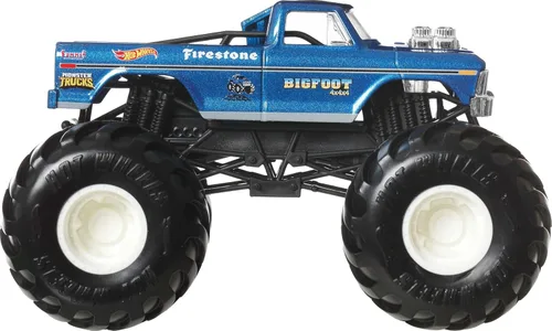 Miniatura 3 de Hot Wheels Monster Trucks, camión monstruo de gran tamaño, camión de juguete fundido a presión a escala 1:24 con ruedas gigantes y diseños geniales