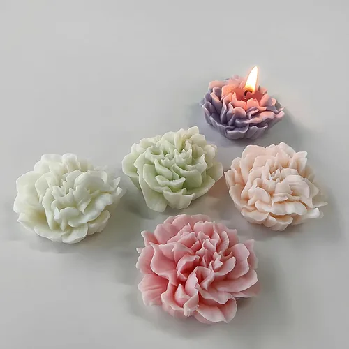 Miniatura 3 de Moldes de flores de resina de peonía de flores, moldes de silicona de fundición de resina para decoración del hogar y fabricación de velas, molde