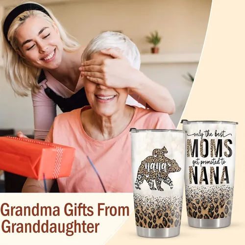 Miniatura 4 de Vaso de 20 onzas con tapa para abuela, regalo para el día de la madre, para abuela, abuelita, oso solo las mejores mamás se promted to nana
