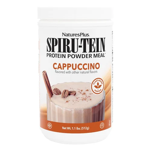 NaturesPlus SPIRU-TEIN, capuchino, 1.1 libras, batido de proteínas a base de plantas, sin OMG, vegetariano, sin gluten, 16 porciones