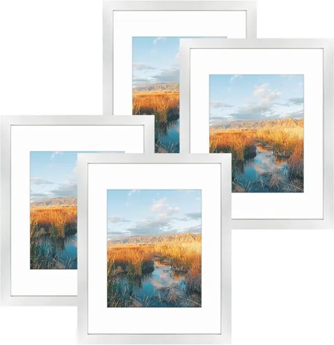 Miniatura 7 de Golden State Art, Portarretratos negro de 11 x 14 pulgadas con paspartú para mostrar fotos de 8 x 10, cristal real (paquete de 2)