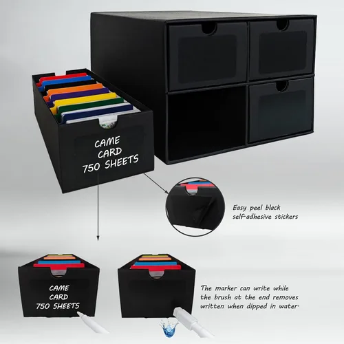 Miniatura 6 de 4 juegos de cajas de almacenamiento de tarjetas coleccionables, incluye 16-750 cajas CT y 64 divisores, más de 12000 tarjetas coleccionables