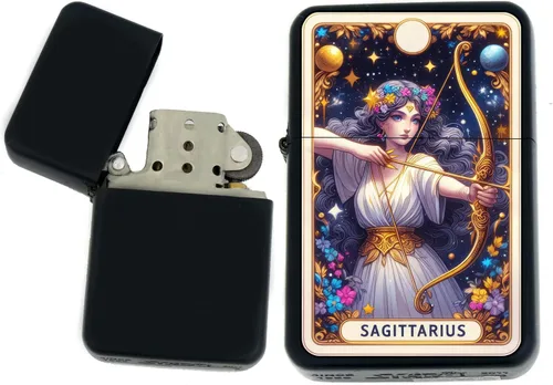 Miniatura 11 de Signos del zodiaco, símbolos del horóscopo, colección de iconos de astrología, infinito negro mate a prueba de viento, encendedores (Virgo) - Regalo