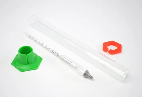 Miniatura 2 de Hidrómetro de triple escala y frasco de prueba de hidrómetro de vidrio de 13 pulgadas con soporte con parachoques de seguridad, elaboración