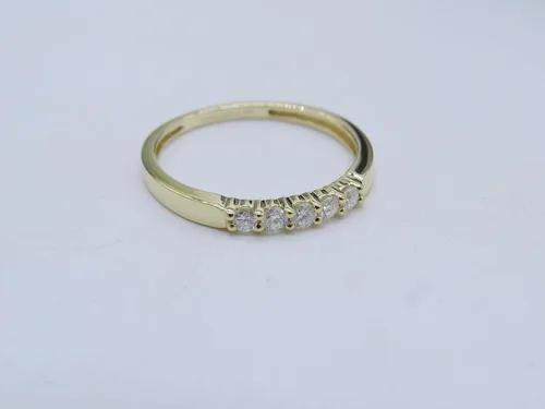 Miniatura 164 de Dazzlingrock Collection Anillo de boda redondo de 5 piedras preciosas o diamantes para mujer en oro macizo de 10 K/14 K/18 K