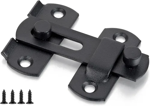 Miniatura 6 de INIRET 6 Paquetes de Pestillos para Puerta de Granero, 2.75" x 2.02" Acero Inoxidable Negro Mate, Pestillo Abatible para Puerta de Granero