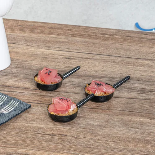 Miniatura 4 de Restaurantware Tazas de postre desechables de 1 onza, 100 mini platos de salsa, diseño de sartén para servir condimentos, aperitivos o muestras