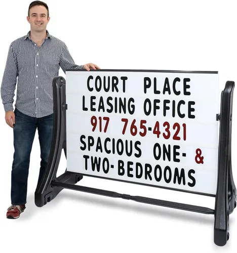 SmartSign Letrero de 36 x 48 pulgadas para acera, tablero de mensajes intercambiable, kit de letrero y letras estándar portátil para exteriores,